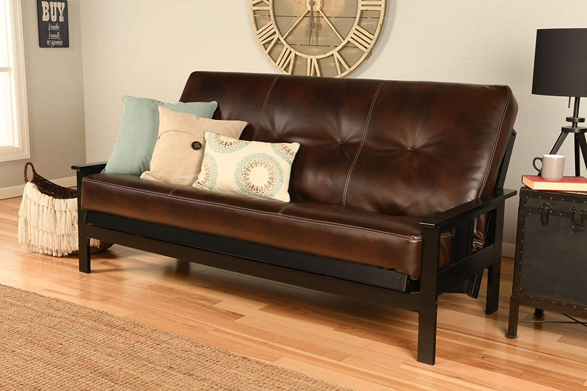 Full Size "Futon Cover only" Bonded Leather Cappuccino Fits 68 inch F