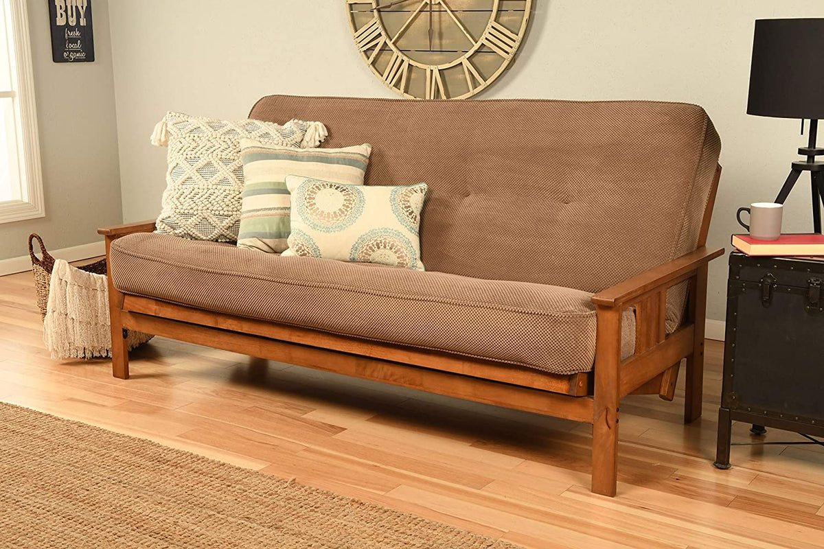 Full Size "Futon Cover Only" Marmont Mocha Plush Fabric Premium Collec