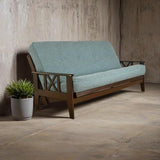 Xtra Plush Futon Mattress Foam and Cotton with Linen Fabric Full Size Replacement Bed for Sitting or Sleeping (Linen Sky)