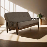 Xtra Plush Futon Mattress Foam and Cotton with Linen Fabric Full Size Replacement Bed for Sitting or Sleeping (Dark Grey Linen)