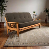 Xtra Plush Futon Mattress Foam and Cotton with Linen Fabric Full Size Replacement Bed for Sitting or Sleeping (Dark Grey Linen)