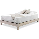 Queen size Solid Wood Heavy Duty Platform Bed Frame in Off-White - Made In USA