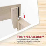 Queen size Solid Wood Heavy Duty Platform Bed Frame in Off-White - Made In USA