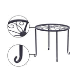 Set of 4 - Indoor Outdoor Black Metal Plant Stand
