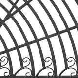Half-Circle Outdoor Patio Garden Black Wrought Iron Tree Bench
