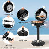 Black Double Layer Portable Electric 1600 Watt BBQ Grill