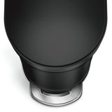Matte Black 12-Gallon Narrow Kitchen Trash Can with Easy Step-on Lid