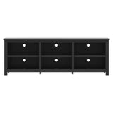 Farmhouse TV Stand in Black Wood Finish - for TVs up to 70-inch