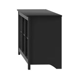 Farmhouse TV Stand in Black Wood Finish - for TVs up to 70-inch