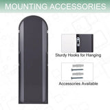 Black 64-inch Full Length Arched Floor Mirror with Stand and Wall Hanging Screws