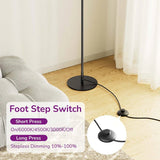 Black Modern Minimalistic 57-inch Slim Bar-Shaped Dimmable LED Corner Floor Lamp