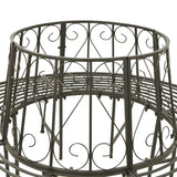 Roundabout Circular Outdoor Garden Tree Bench in Heavy Duty Grey Steel