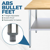 48 x 24 inch Wood-Top Heavy Duty Steel Utility Work Table Kitchen Island