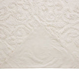 Full Size 100-Percent Cotton Chenille 3-Piece Coverlet Bedspread Set in Ivory