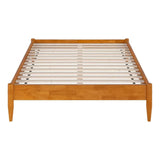 Full size Solid Hardwood Platform Bed Frame in Natural Wood Finish