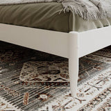 Full Size Solid Hardwood Victorian Style White Platform Bed
