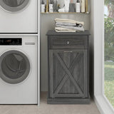 Odor Seal Trash Can Cabinet in Grey Finish - Accommodates 10-Gallon Trash Bin