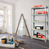 Heavy Duty 60 inch Adjustable 5-Shelf Metal Storage Rack in Gray