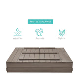 Sturdy Cedar Wood Kids Outdoor Sandbox with Benches in Grey Finish