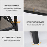 Industrial 70-inch Grey Wood Top Sofa Table with Heavy Duty Black Metal Frame