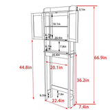 Over the Toilet Bathroom Storage Cabinet Shelving Unit in Grey Wood Finish