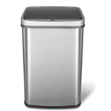 Grey 13-Gallon Stainless Steel Kitchen Trash Can with Motion Sensor Lid