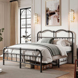 King Size Industrial Vintage Heavy Duty Steel Slat Bed Frame