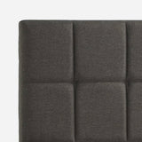 King size Grey Upholstered Platform Bed Frame with Padded Headboard