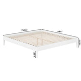 King Size Solid Hardwood Victorian Style White Platform Bed