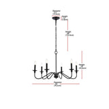 30-inch Contemporary Classic Dimmable 6-Light Chandelier in Matte Black