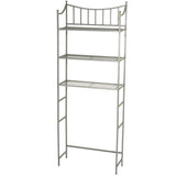 Bathroom Space Saving Over the Toilet Linen Tower Shelving Unit in Nickel Finish