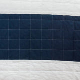 Twin Navy White Stripe 2 Piece Cotton Lightweight Quilt Set