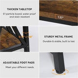 Industrial 70-in. Brown Wood Top Console Table with Heavy Duty Black Metal Frame