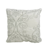 Queen size Antique White Damask Embroidered 4 Piece Oversized Bedspread Set