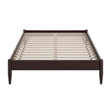 Queen Size Solid Hardwood Victorian Style Espresso Platform Bed
