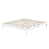Queen Size Solid Hardwood Victorian Style White Platform Bed