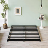 Queen size 3-inch Low Profile Heavy Duty Metal Bed Frame in Matte Black