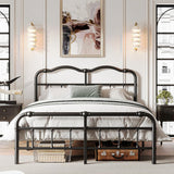 Queen Size Industrial Vintage Heavy Duty Steel Slat Bed Frame