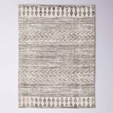6.6-ft. x 9-ft. Grey Ivory Chevron Stripe Geometric Boho Style Area Rug