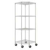 Heavy Duty 4-Tier Corner Storage Rack Shelving Unit with Casters