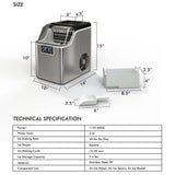 Countertop Home Electric Ice Machine with Scoop - Water Bottle Not Included