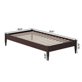 Twin Size Solid Hardwood Victorian Style Espresso Platform Bed