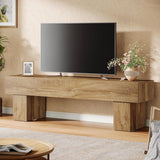 Farmhouse 63-inch TV Stand Entertainment Center in Light Brown Wood Finish