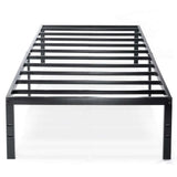 Twin size Black Metal Platform Bed Frame with Headboard Attachment Slots