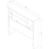 Twin size Modern Bookcase Headboard in Black Wood Finish