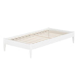 Twin Size Solid Hardwood Victorian Style White Platform Bed