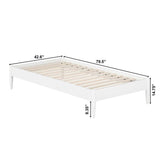Twin Size Solid Hardwood Victorian Style White Platform Bed