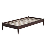 Twin XL Size Solid Hardwood Victorian Style Espresso Platform Bed