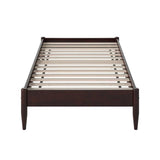 Twin XL Size Solid Hardwood Victorian Style Espresso Platform Bed