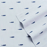 Twin size Coastal Beach 100-Percent Cotton Navy Blue White Stripe Sheet Set